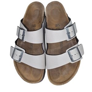 Birkenstock White and Brown Sandals